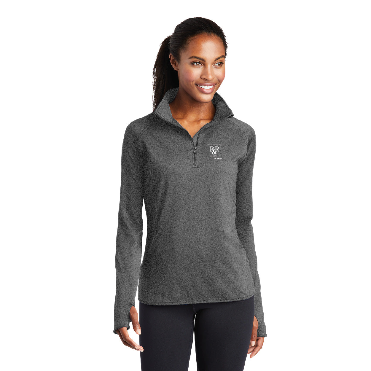 Sport-Tek Ladies Sport-Wick Stretch 1/4-Zip Pullover